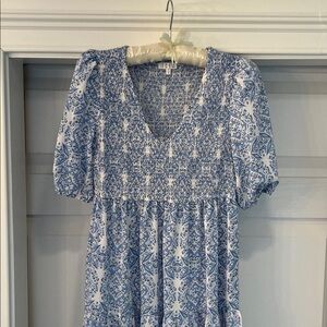 Blue and White Women's Dress